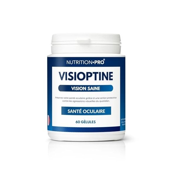 Visioptine – 60 Gélules • Lutéine, Zéaxanthine, Myrtille, Zinc, Vitamines C & E • Protection Oculaire & Vision • Anti-Lumière