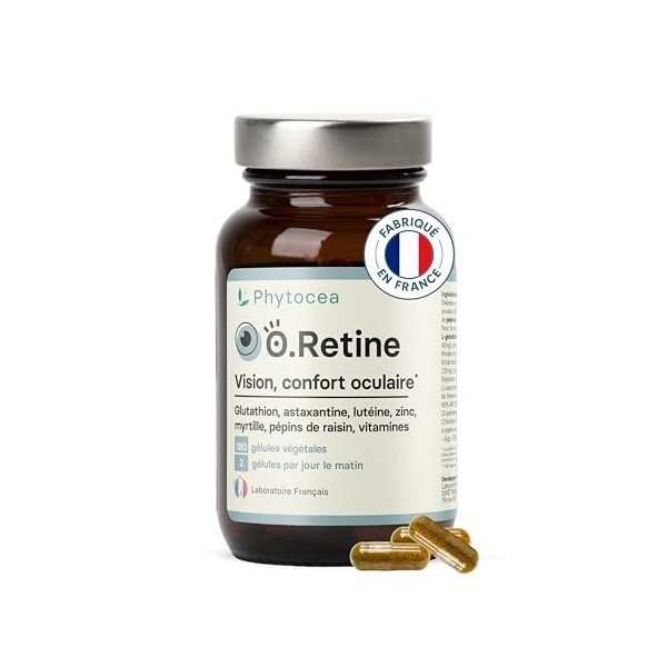 Phytocea - O.Retine | Complément Alimentaire Pour le Confort Visuel & la Vision Nocturne | Lutéine, Glutathion, Vitamines | A...