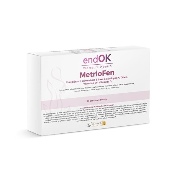 MetrioFen Supplément pour les douleurs pelviennes chroniques, le cycle menstruel, lendométriose et linflammation | Testé sc