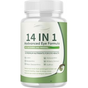 Formule AvancéE Pour Les Yeux 14 En 1 – Avec LutéIne, ZéAxanthine, Soutien De La Vision Et De La Concentration,（1Pcs） Lutéine