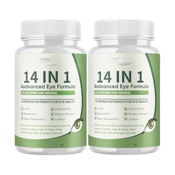 Formule AvancéE Pour Les Yeux 14 En 1 – Avec LutéIne, ZéAxanthine, Soutien De La Vision Et De La Concentration,(1Pcs) Lutéine