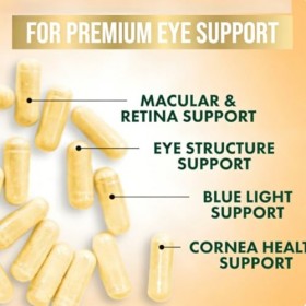 Vitamines oculaires : soutiennent la santé de la rétine et des yeux, peuvent être prises par les adultes et les personnes âgé