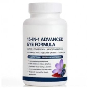 Formule avancée pour les yeux 15 en 1 - avec caroténoïdes, lutéine - Soutien à la vision et à la concentration - Vitamines po