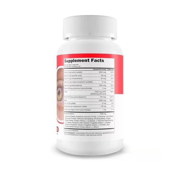 Clear Vision - Vitamines pour les yeux pour améliorer la vue - Notre meilleure formule de soins de la vue pour la circulation