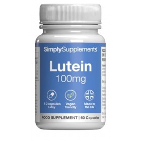 Capsules de Lutéine 100mg | avec Vitamine A & Riboflavine pour la Vision & le Métabolisme | Convient aux Végétariens & Végane