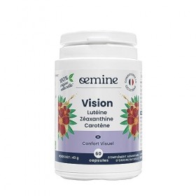 Oemine Vision 60 Gélules 1 Mois - Lutéine 16mg, Zéaxanthine 870 mcg, Bêta-Carotène 4,8mg, Huile de Germe de Maïs & Huile de L...