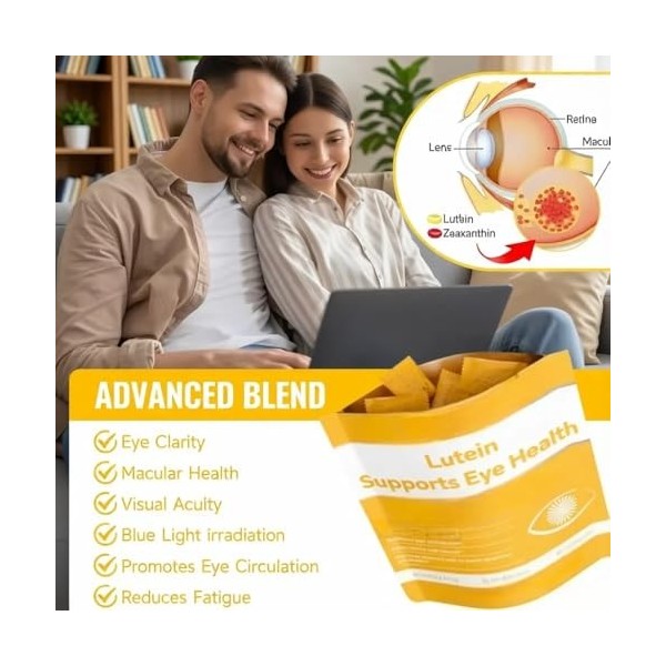 Gummies à la lutéine – Supplément de vitamines et de minéraux pour les yeux – Vitamines gommeuses pour le soutien de la santé