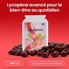 Suppléments de lycopène Ved | Super force, santé de la prostate et du cœur | Super antioxydant | 500 mg 360 capsules molles.