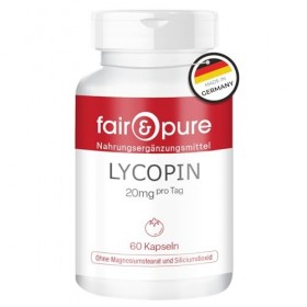 Fair & Pure Lycopène 20 mg, 60 gélules, caroténoïde issu dextrait de tomate, complément alimentaire végétalien sans additifs
