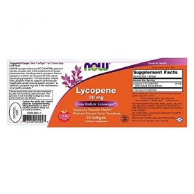 NOW Foods Lycopene, 20mg - 50 softgels Lycopène