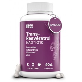 Trans-Resvératrol 98%, NAD⁺, Coenzyme Q10, Quercétine, Astaxanthine, Vitamine C & Zinc | Antioxydant Puissant, Anti-Âge & Imm