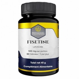 NovAging Fisetine Liposomale Zinc Picolinate Anti-âge, 90 gélules, 500mg, 100% Végétal, Antioxydant. Testé Sans additifs, OGM