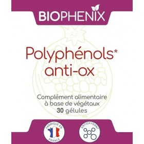 Biophénix Polyphénols Anti-Ox 30 Gélules - Complément Alimentaire 100% Naturel à Base de Végétaux - Resvératrol, Acérola Sauv