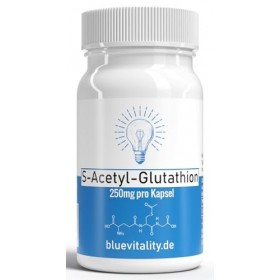 BlueVitality | S-Acétyl Glutathion | 250 mg par gélule | 60 gélules | hautement dosé & stabilisé | Haute biodisponibilité | v