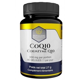 NovAging CoEnzyme Q10 300 mg + Poivre Noir - Antioxydant - Vitalité Anti-Age - 90 Gélules - 3 Mois - 100% Vegan - Dose adapté