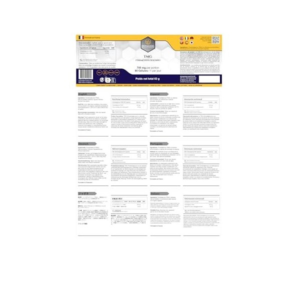 NovAging TMG Trimethylglycine , 700 mg, 90 Gélules - Antioxydant - 100% Vegan - Fortement dosé - Haute absorption - Testé sa