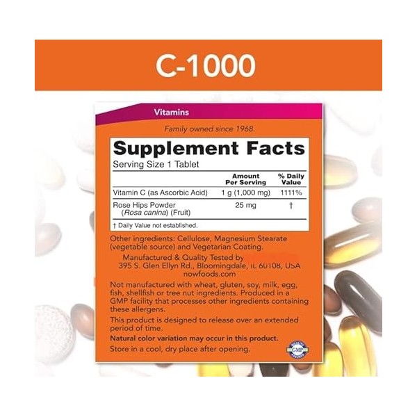 C-1000, protection antioxydante, sans OGM, 250 comprimés végétaliens Multi-antioxydants