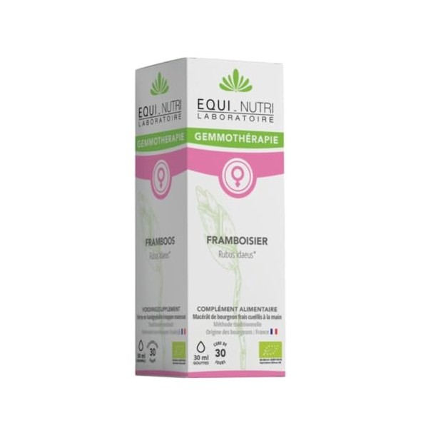 Macerat mère de bourgeons BIO de framboisier Rubus idaeus 30 ml gemmothérapie EQUI-NUTRI LABORATOIRE