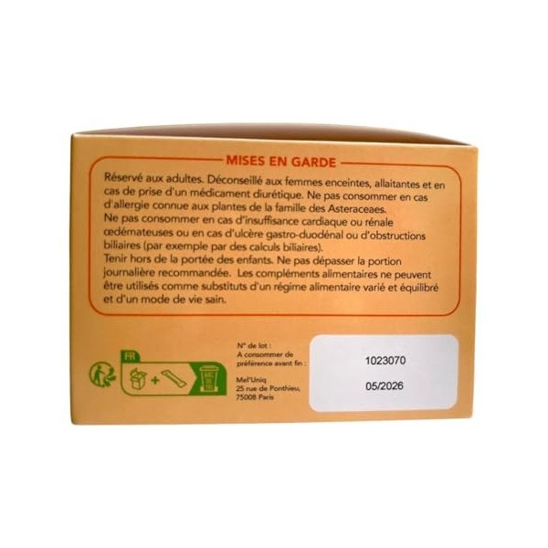 Mel’Uniq Détox & Glow Up – Complément Alimentaire Éclat du Teint – Cure 2 Mois 4x15 Sticks – Bardane, Pissenlit & SkinAx²™ 