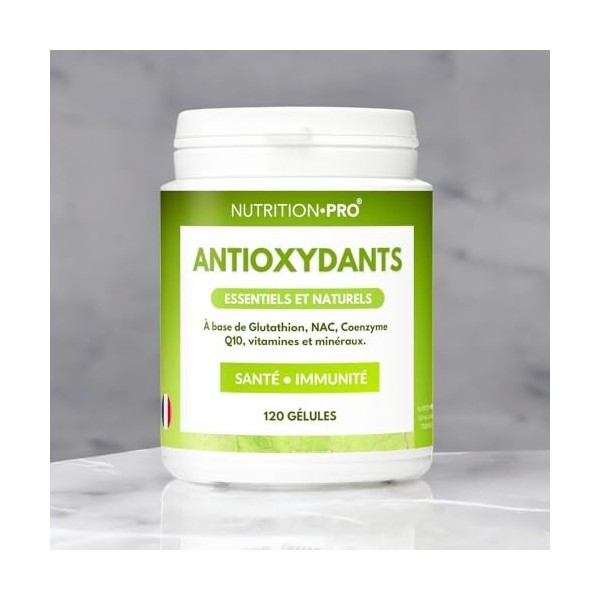 Antioxydants - 60 gélules | Protection cellulaire • Anti-âge | Glutathion, NAC, Q10, Vitamines | Lutte contre le vieillisseme