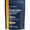 Curcuma Gingembre Poivre Noir 1500mg | 365 Comprimés Végans | Complexe de Curcuma avec Pipérine | Horbaach