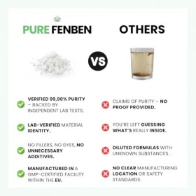 PURE FENBEN 444 mg | 90 capsules | 99,90% de pureté | Vérifié par un laboratoire indépendant