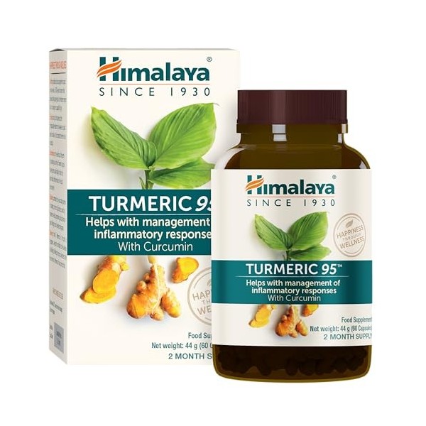 Himalaya Curcuma 95 Supplément avec curcumine/curcuminoïdes, soutient le système immunitaire, résistance aux allergies, 600 m...