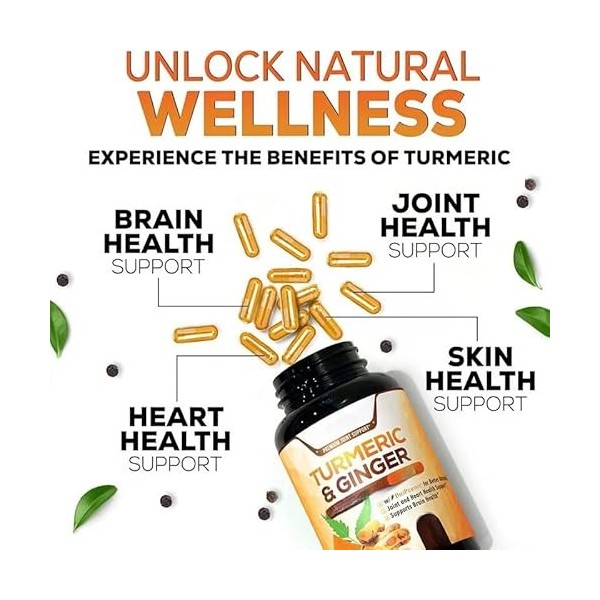 Curcumine, stimule labsorption, soutient les articulations, pour apaiser le système digestif