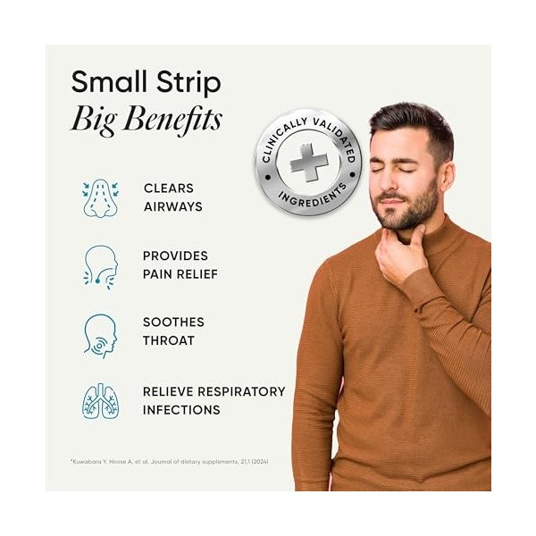 « Wellbeing Nutrition Melts Throat Relief – 30 bâtonnets de fusion – Miel + Curcuma – Soulage les maux de gorge et les rhumes