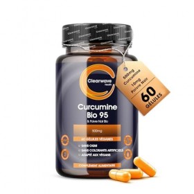 Curcumine biologique 95 au poivre noir - contenant UNIQUEMENT de la curcumine biologique le composant actif du curcuma - 50