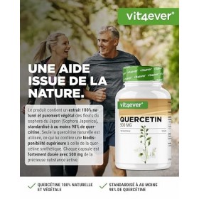 Quercétine - 500 mg - 180 gélules - 6 mois dapprovisionnement - Premium : extrait naturel de fleurs de chêne à 15:1 avec 95%