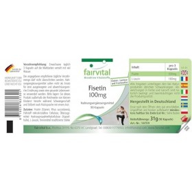 Fairvital | Fisetin 100mg - 90 gélules - de larbre de cire japonais - qualité contrôlée et hautement dosée - 100% végétalien