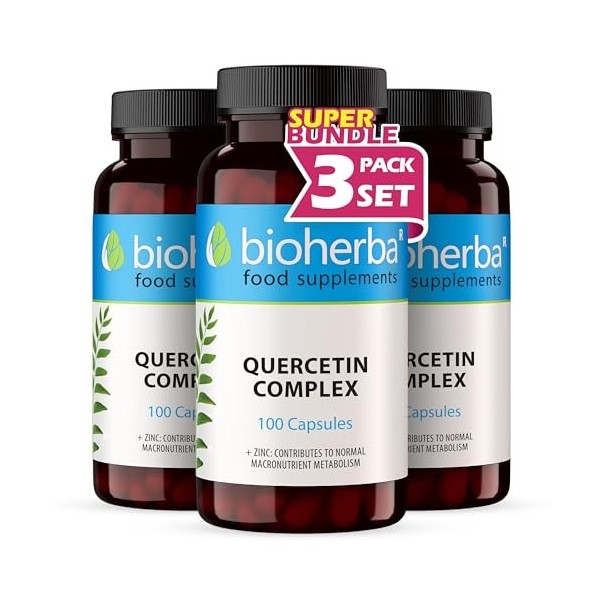 Quercétine – 100 Gélules | Avec bromélaïne et bioflavonoïdes d’agrumes – par BIOHERBA Flavonoïdes