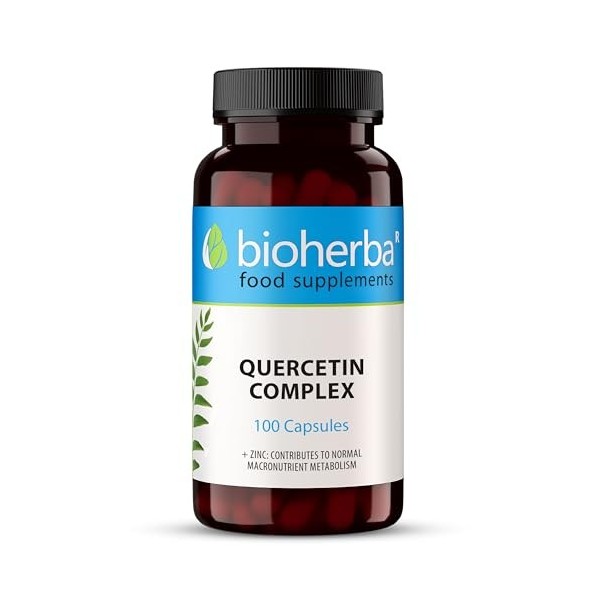 Quercétine – 100 Gélules | Avec bromélaïne et bioflavonoïdes d’agrumes – par BIOHERBA Flavonoïdes