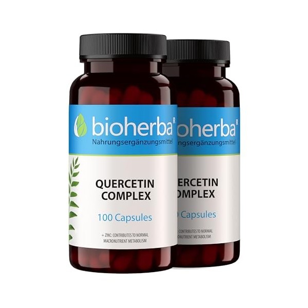Quercétine – 100 Gélules | Avec bromélaïne et bioflavonoïdes d’agrumes – par BIOHERBA Flavonoïdes