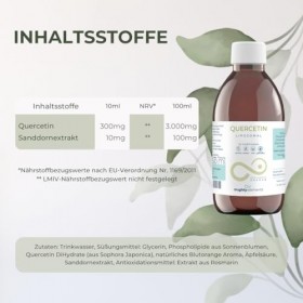 Mighty Elements Quercétine liposomale hautement dosée 300mg liquide 250ml vegan super goût haute biodisponibilité bouteille e