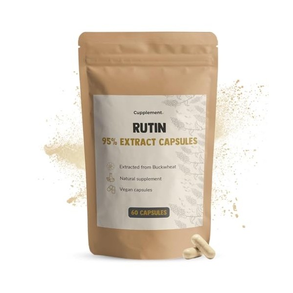 Cupplement Rutine Capsules 60 Pièces 500 MG par Capsules Bio - Sans Poudre - Supplément - Superfood - Comprimés - Rutine