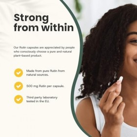 Cupplement Rutine Capsules 60 Pièces 500 MG par Capsules Bio - Sans Poudre - Supplément - Superfood - Comprimés - Rutine