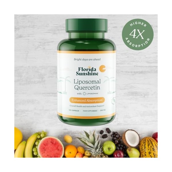 Florida Sunshine Quercétine Liposomale - 120 Gélules 250mg | Soutien immunitaire | Antioxydant | Anti-inflammatoire | Soula