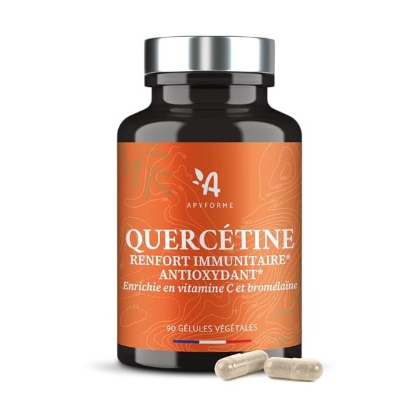 Apyforme - Quercetine Vitamine C et Bromelaïne - 90 Gélules - Fabriqué en France