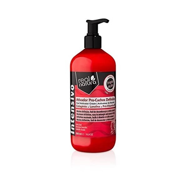 Real Natura - Activateur Boucles Intenses Collagène et Vit. B5 - Hydratation et Élasticité - Formule Anti-Casse - Volume et D