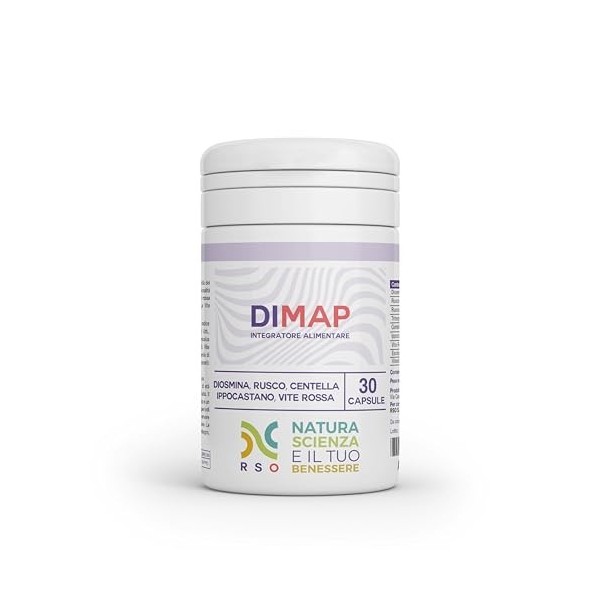 DIMAP Circulation Jambes Gonflées et Varices | Diosmina 500 mg, Centella, Rusco | 30 Capsules | Complément pour Lourdeur, Mic