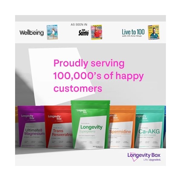 Longevity Box Fisétine 100 mg, 60 gélules, antioxydant 98 % pur, testé par un laboratoire tiers, végan, pour soutien du vieil