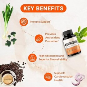 Pour le soutien immunitaire et la santé respiratoire, soutien contre les allergies saisonnières | Quercétine pour hommes et f