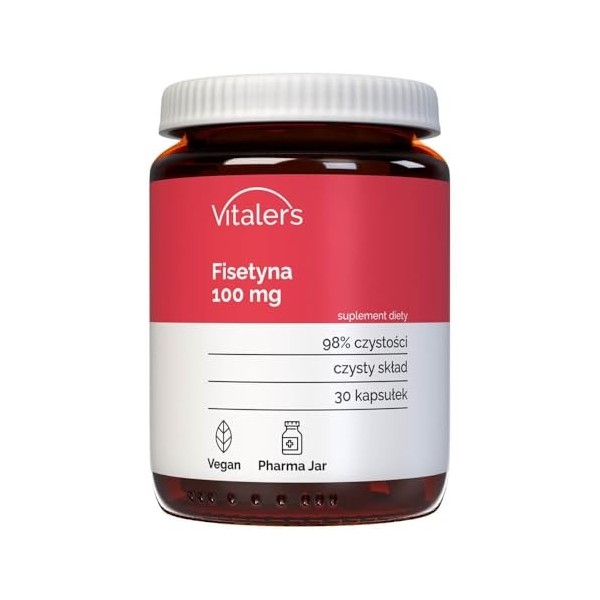 Vitalers Fisétine 100 mg - 30 Capsules, Vegan, 1 mois de supplémentation, Sans conservateur, Composition pure Flavonoïdes