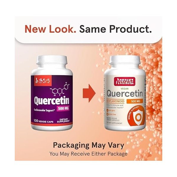 Quercétine végétalienne 500 mg par portion, 100 gélules