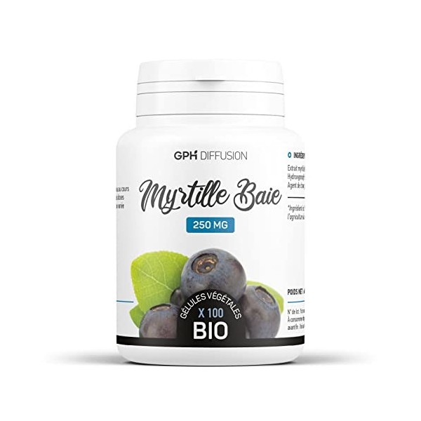 Myrtille baie BIO | 750 mg/jour | 100 gélules végétales | 30 jours