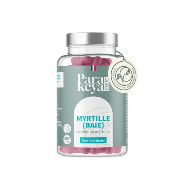 Parakeya - Myrtille Baie 300mg|Confort Visuel | Complément alimentaire | 60 gélules Myrtille et bleuet