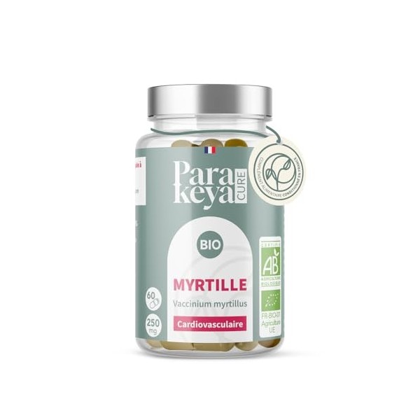 Parakeya - Myrtille Bio | Cardiovasculaire | Complément alimentaire | 180 Gélules Myrtille et bleuet
