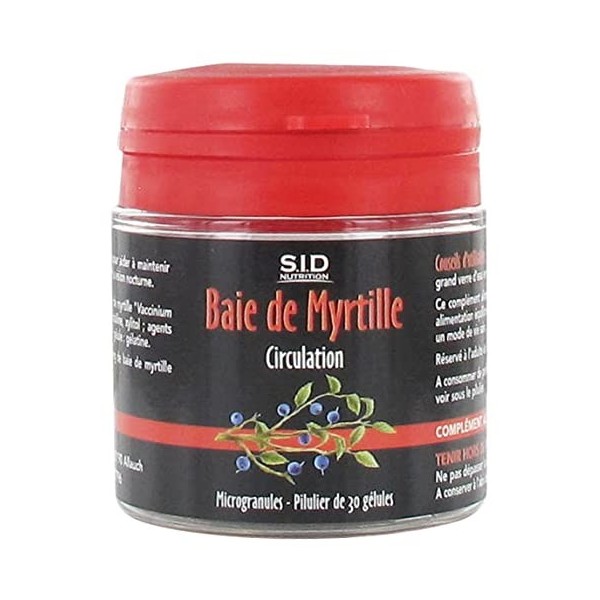 S.I.D Nutrition Circulation Baie de Myrtille 30 Gélules Myrtille et bleuet